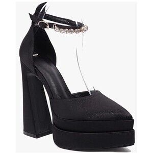 Women's Sz 11 Buckle Strap Pointed Toe Sandals High Heel Rhinestone Dress Shoes